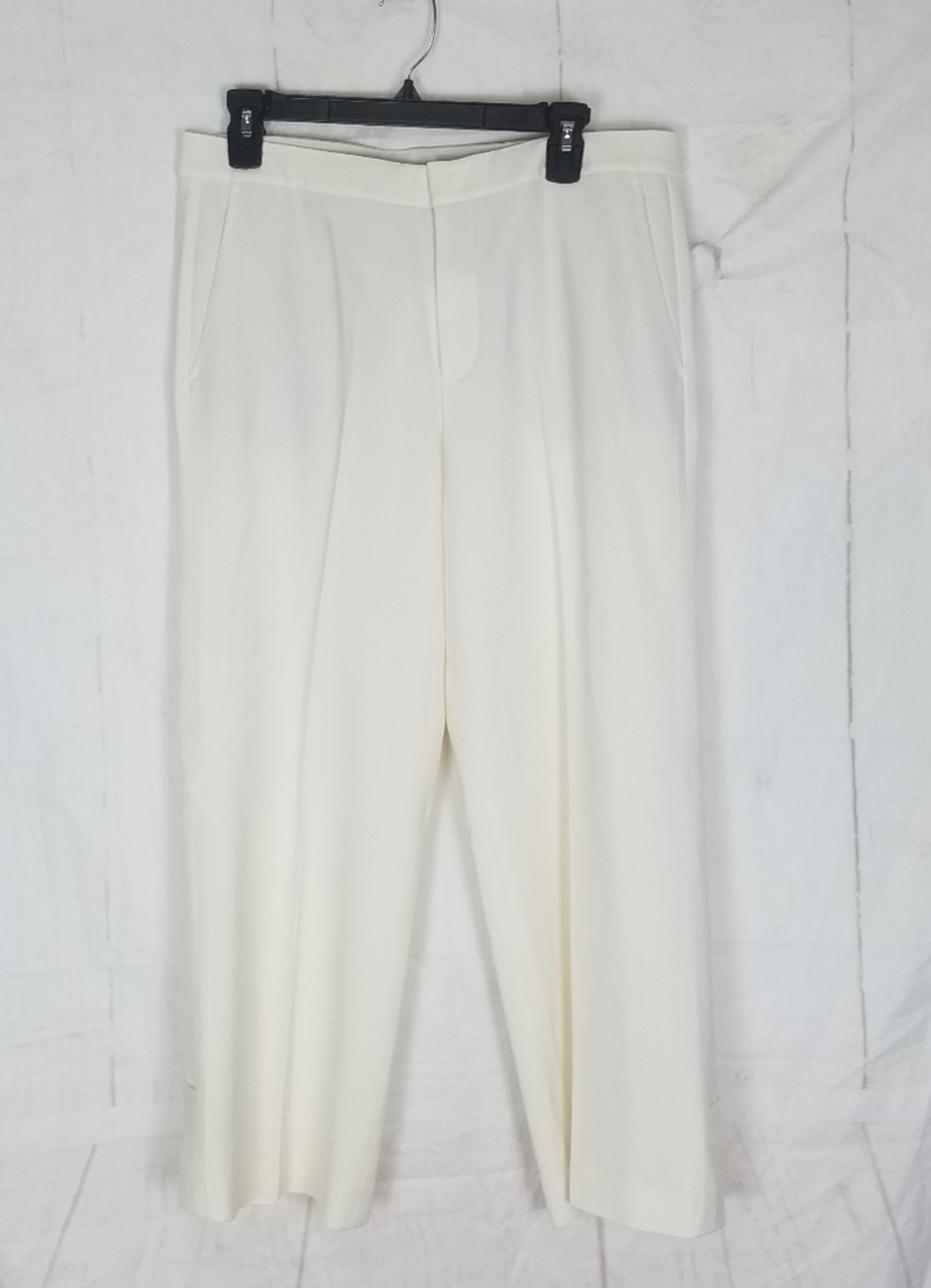 Vince cream high rise Adjustable wide leg cropped dress slacks pants